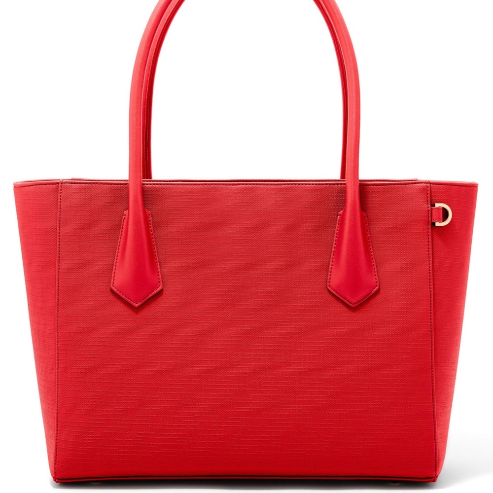 Dagne Dover Signature Legend Coated Canvas Tote in Red Poppy